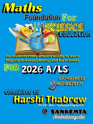 Maths Foundation for A/L Science education.