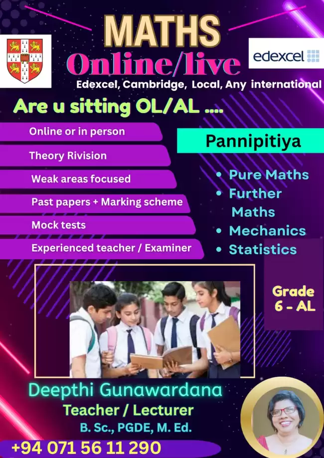 Maths OL/ AL exams preparation clzs (Edexcel/ Cambridge / Any International )