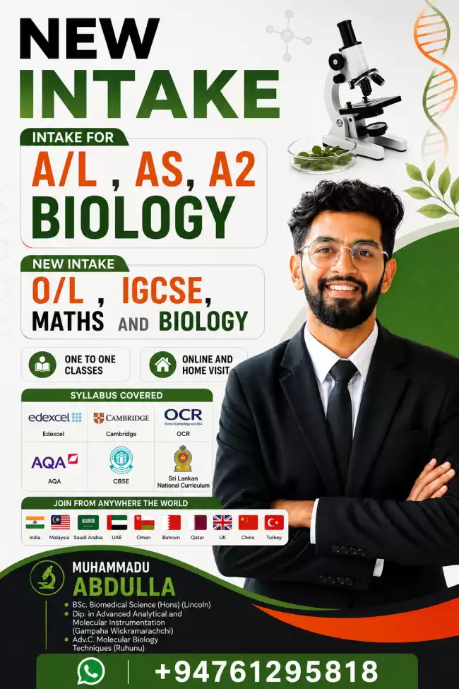 MATHS SCIENCE BIOLOGY HOME VISIT CLASSES