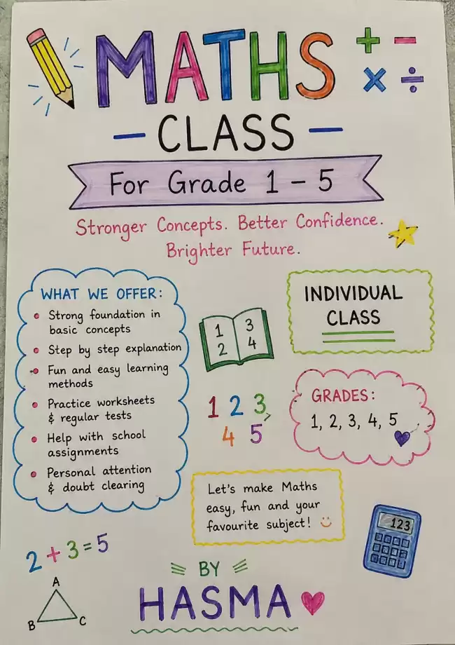Maths Tuition Classes for Grade 1–5 Individual Classes