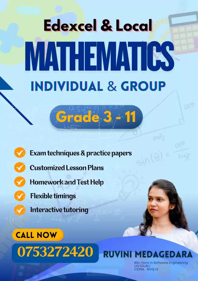 Maths Tution | Grades 3 –11 | Local & Edexcel
