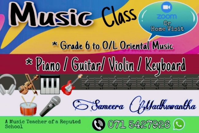 Music Class-Piano/Guitar/Violin/Keyboard-Home Visit&Zoom-