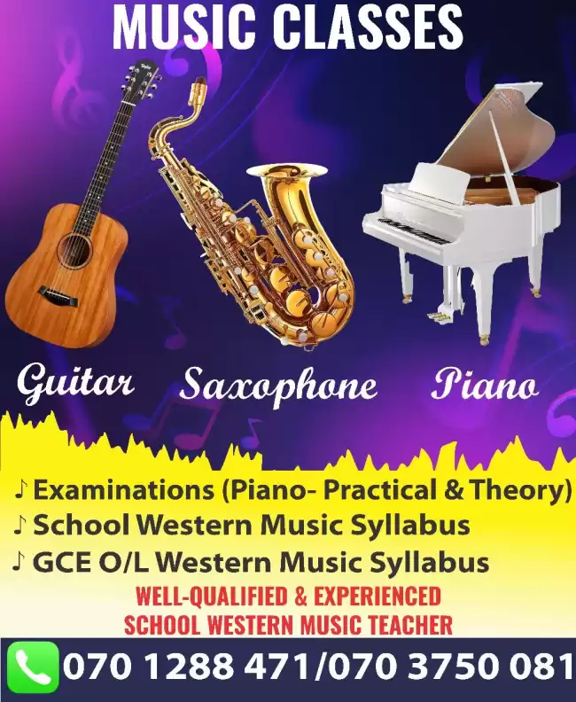 Music Classes in Kandy- Piano, Guitar, Saxophone