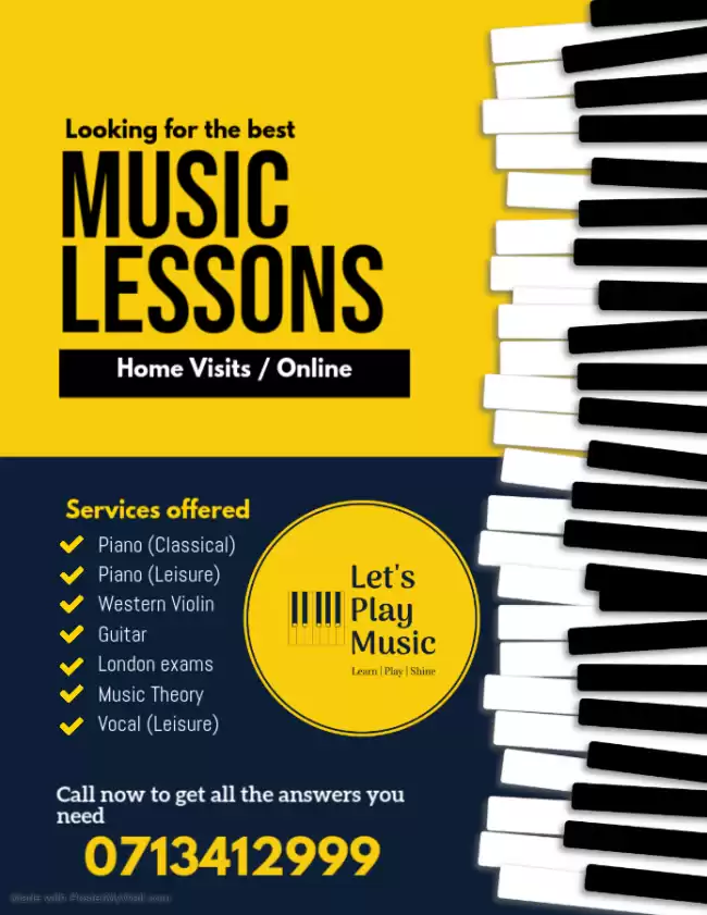 Music Lessons in Colombo - Learn at home ! Piano Guitar Western Violin & London Exams