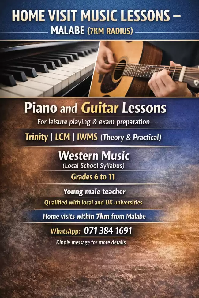 Music Lessons in Malabe (Within 7km Radius) Piano Guitar