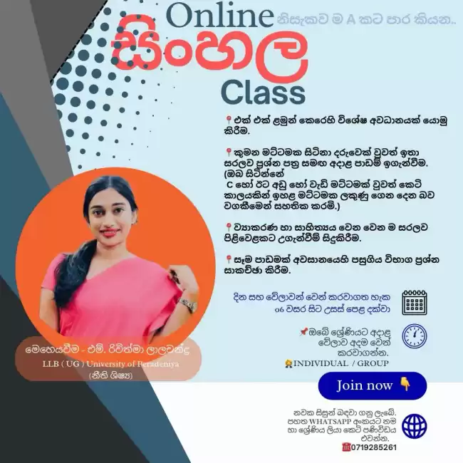 අපේ සිංහල පන්තිය