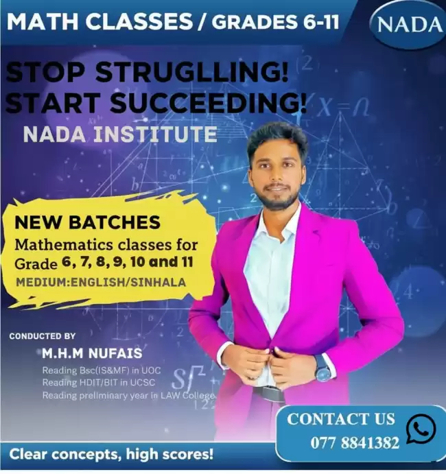 Nada Institute Maths classes/Grades 6-11