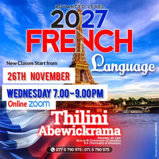 New classes for French A/L 2027 starting from 26th of November