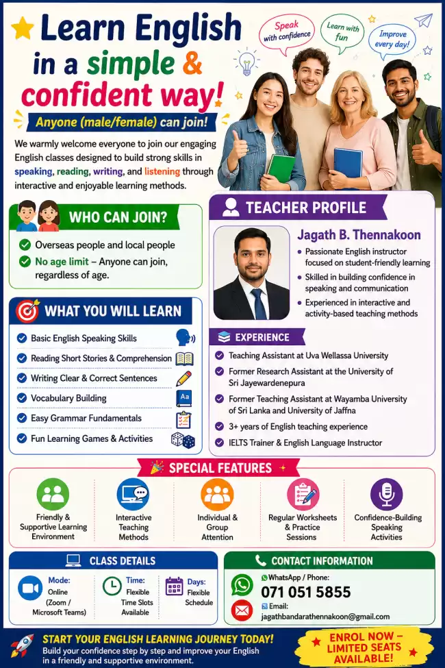 🌟 NO AGE LIMIT 🌟🌟 Build Your English Skills in a Friendly, Simple & Confident Way! 🌟