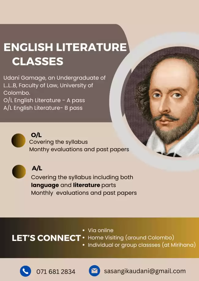 O/L and A/L English Literature classes