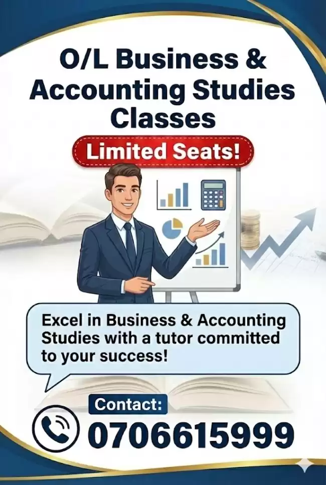 O/L Business & Accounting Studies Classes-English Medium