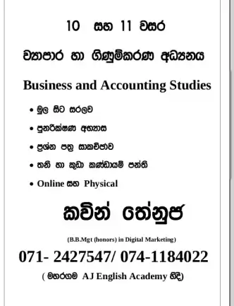 O/L business and accounting studies (sinhala medium)