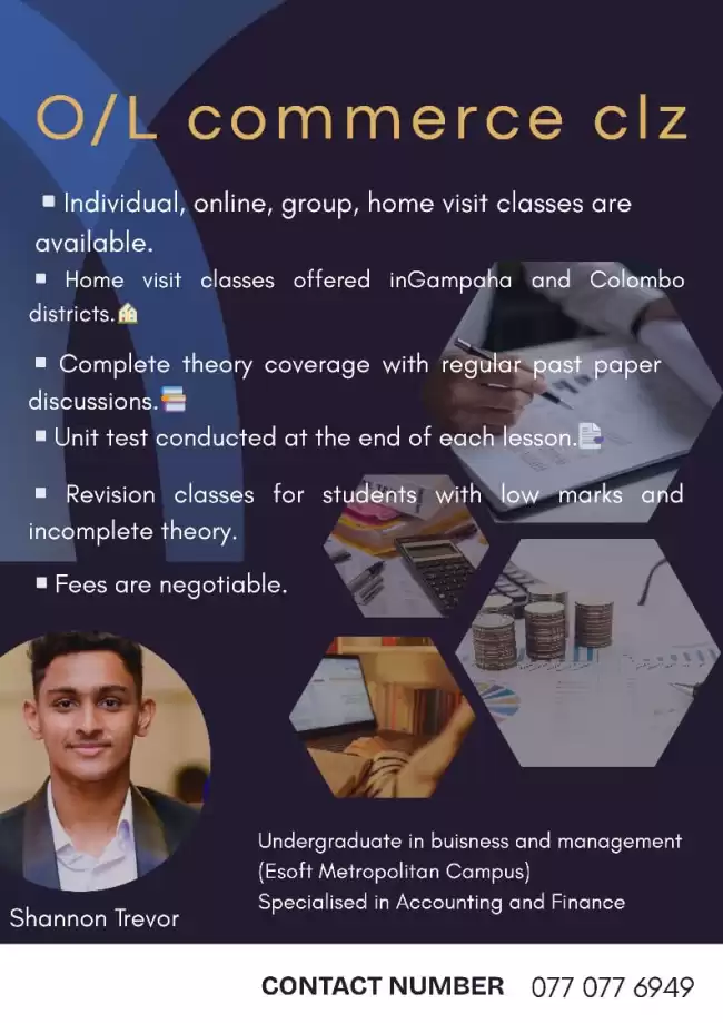 O/L Commerce class (Sinhala and English medium)
