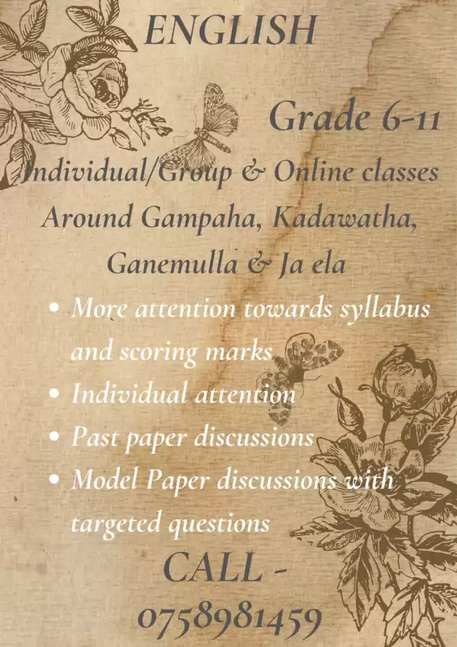 O/L ENGLISH CLASSES (Grade 6 - 11)