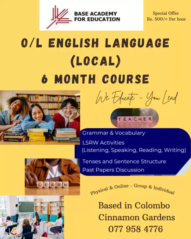 O/L English Language (Local) Classes - 6 Month Course