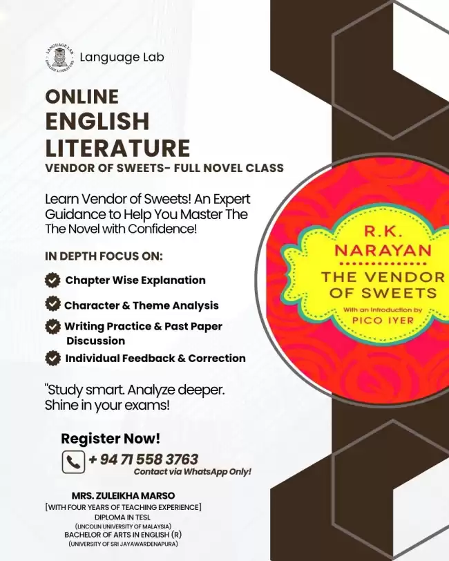 O/L English Literature (Vendor of Sweets)
