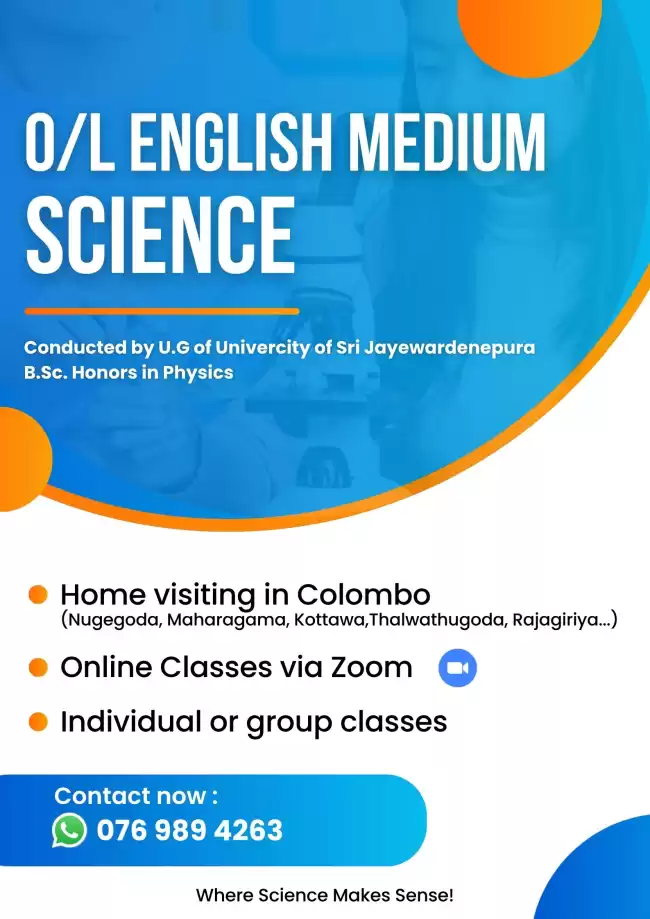 O/L English medium Science