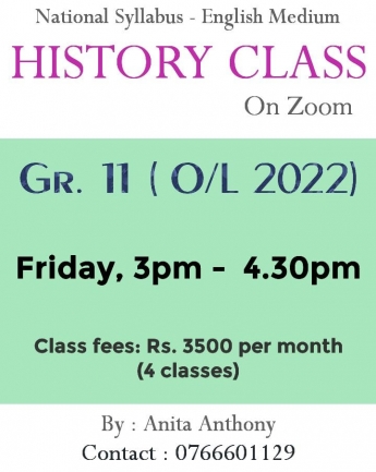 O/L History Classes (English Medium) - Online