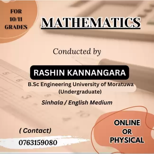 O/L Maths Class For Sinhala And English Medium