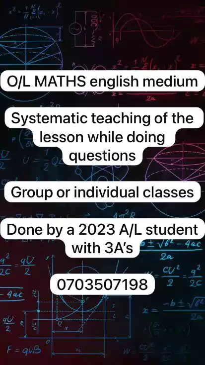 O/L maths english medium tuition