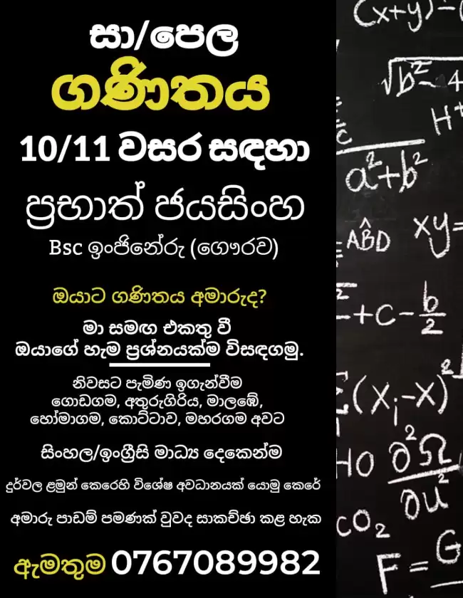 O/L Ordinary Level Maths Classes (Sinhala/English Medium)