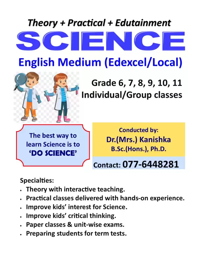 O/L Science English Medium (6-11)