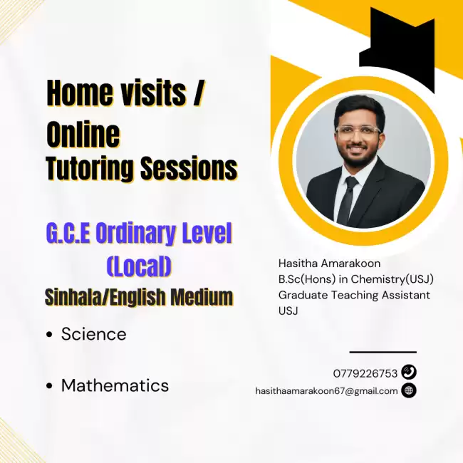 O/L Science or Mathematics English / Sinhala Medium Classes