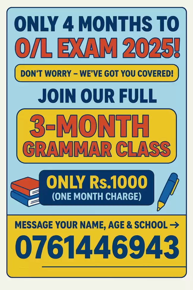O/L Speed revision for any level studnets Sinhala and English medium ,Rs:1000 for a month