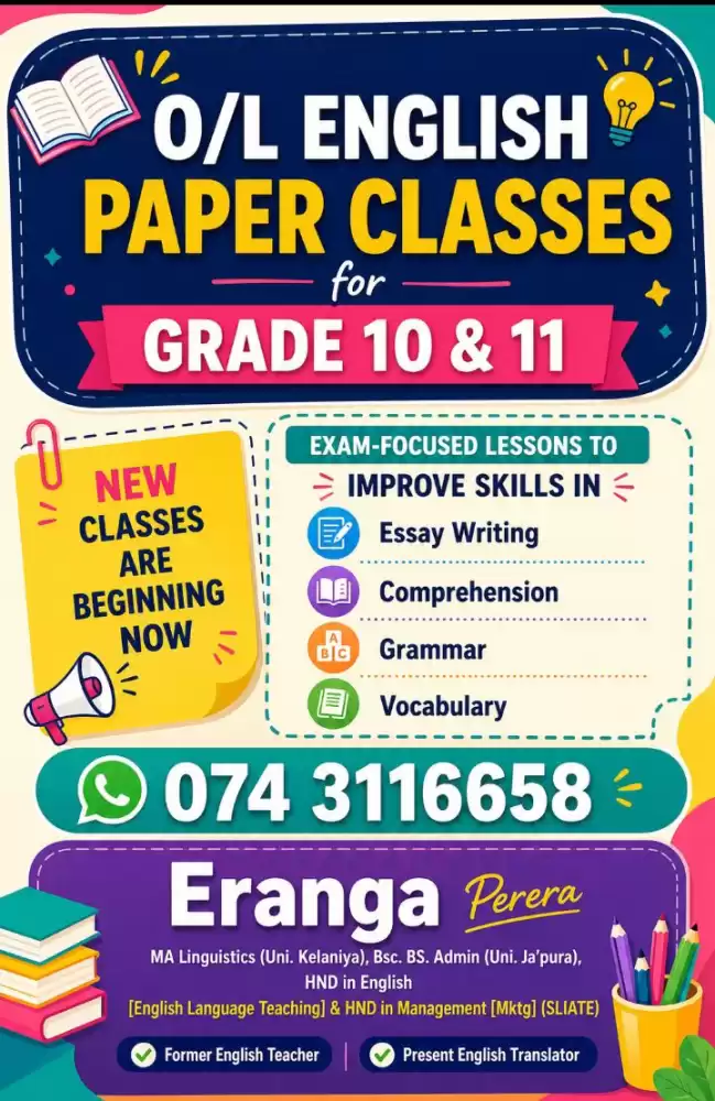 OL English Paper Classess for Grade 10 &11