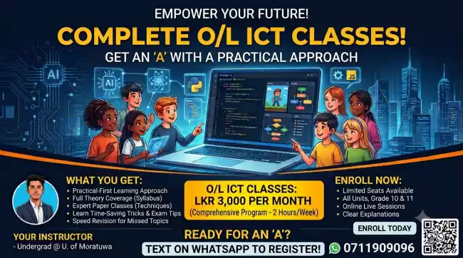 OL ICT classes lead by Moratuwa student