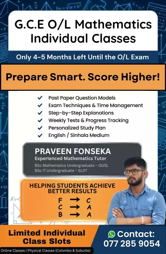 OL Maths Individual Classes (Online & Physical)