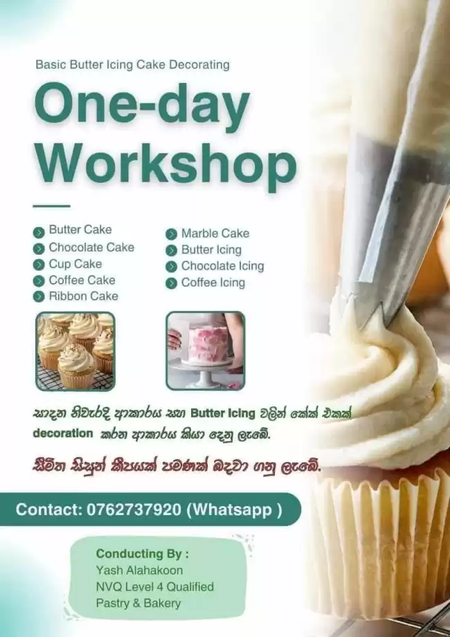 One day Basic Butter Icing cake Decorating Workshop