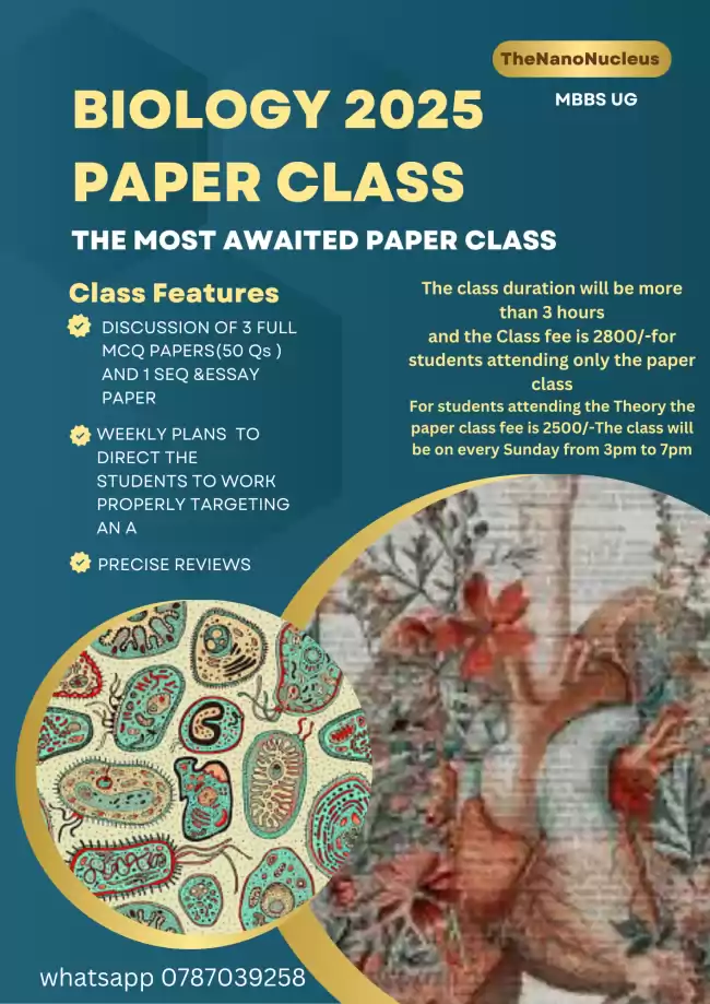 Online Alevel Biology Paper Class English Medium 2025 Batch