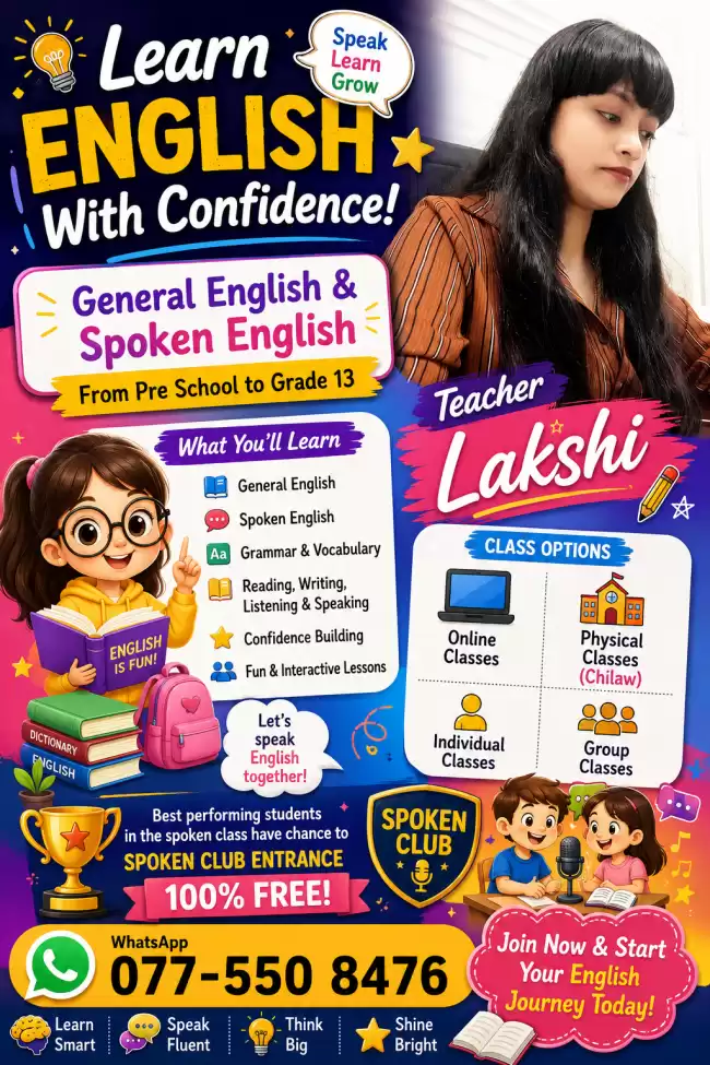 Online and Physical English Spoken and Syllabus classes for students