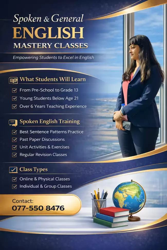 Online and Physical English Spoken and Theory classes for students