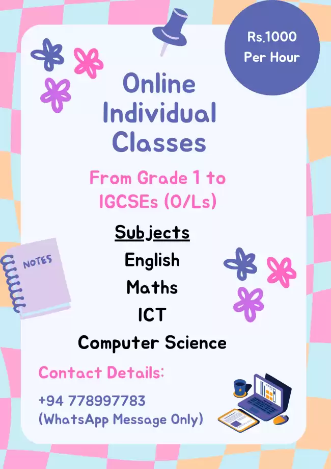 Online Class (English, Math, ICT & Computer Science)