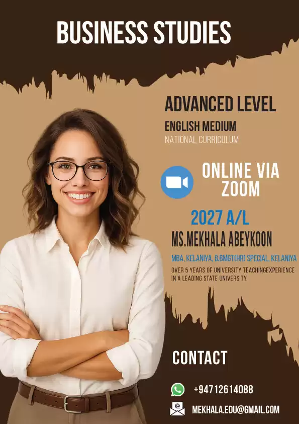 Online classes A/L Business Studies (English Medium)