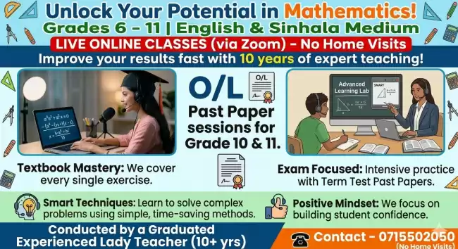Online classes for grade 6-11 for Mathematics