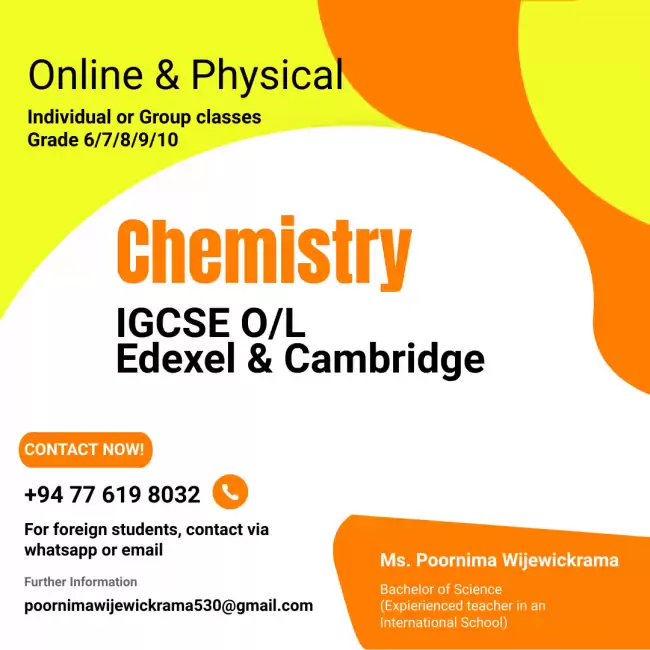 Online classes - IGCSE Edexcel & Cambridge Chemistry