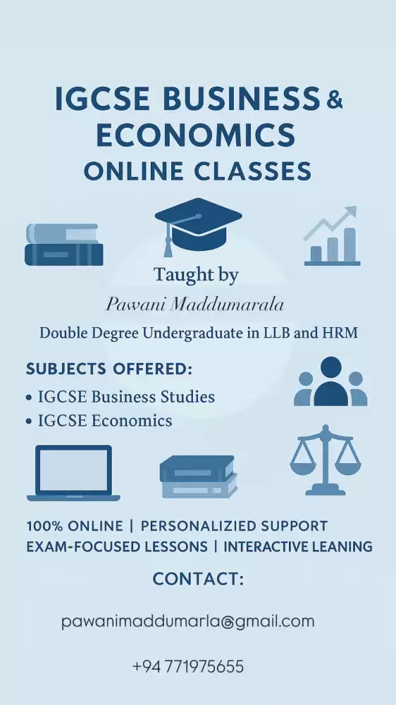 Online Edexcel Classes- IGCSE BUSINESS AND ECONOMICS