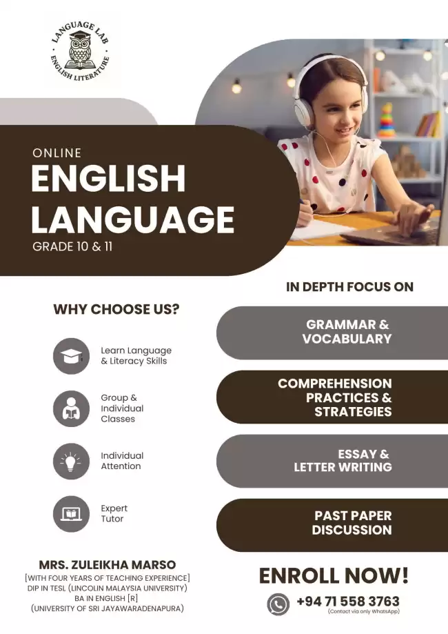 Online English Language Classes for Grade 10 & 11