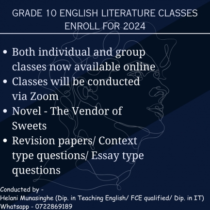 ONLINE ENGLISH LITERATURE CLASSES