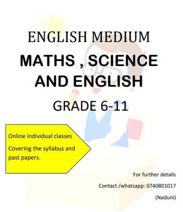 online english medium classes from grade 6-11