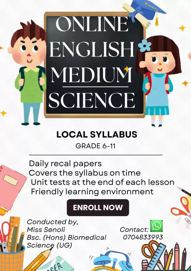 Online English medium science