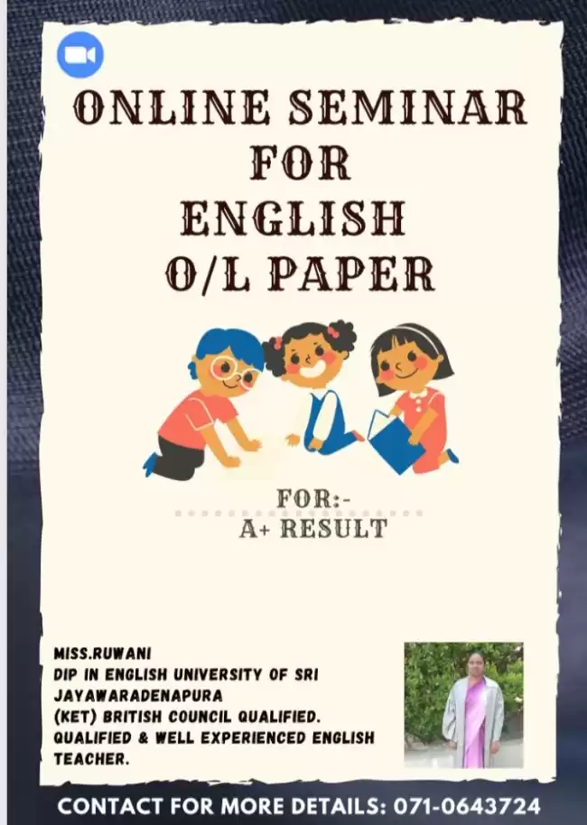 Online English model papers Class for O/L