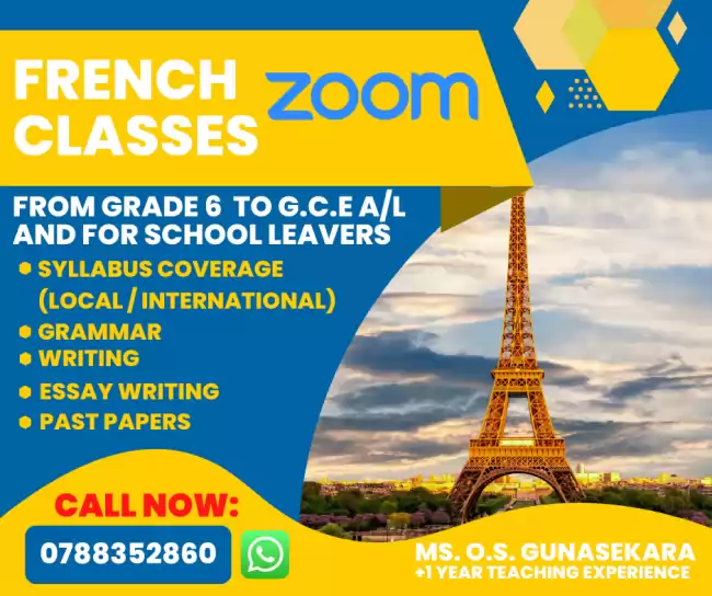 ONLINE FRENCH CLASSES FOR O/L & A/L STUDENTS