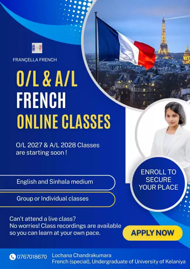 Online French Classes for O/Ls and A/Ls
