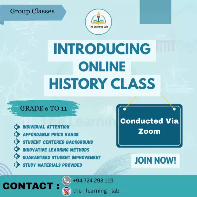 Online history group classes for GCE syllabus English medium students
