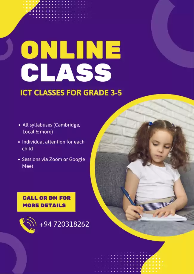 Online ICT Classes for Grade 3, 4 & 5