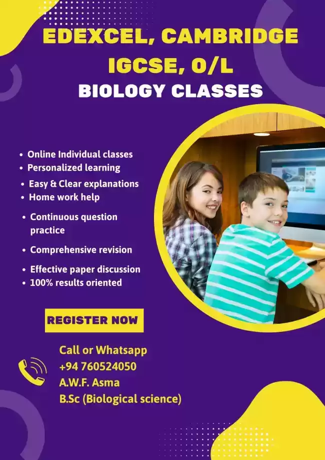 Online individual classes biology